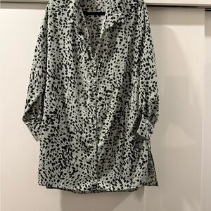 Missguided Black and White Animal Print Shirt